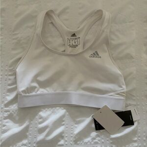 adidas White Alphaskin Racerback Sports Bra